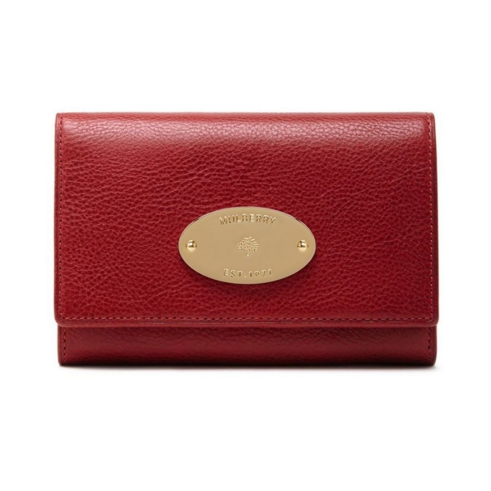 Mulberry red patent leather wallet